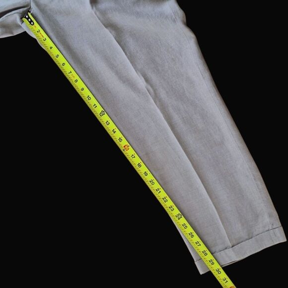 JOS. A. BANK Travelers Collection 100% Linen Pants Khaki Tan Cuffed 40 x 30 - Picture 6 of 15